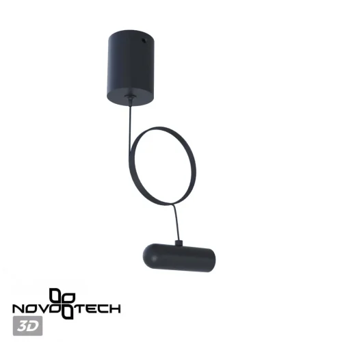 База накладная для ввода питания с заглушкой и проводом-подвесом Glat 359385 Novotech чёрный в стиле хай-тек современный для светильников серии Glat glat модульная фото 2