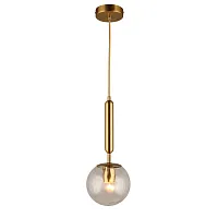 Светильник подвесной Lora APL.728.06.01 Aployt прозрачный 1 лампа, основание латунь в стиле современный лофт шар