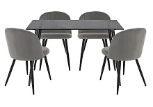 Обеденная группа Сариел dark gray / black 599451 Woodville на 1 , основание в стиле современный скандинавский 