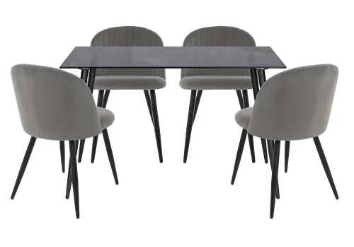 Обеденная группа Сариел dark gray / black 599451 Woodville на 1 , основание в стиле современный скандинавский 
