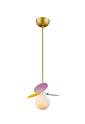 Светильник подвесной Matisse 10008/1P mult LOFT IT белый разноцветный 1 лампа, основание золотое в стиле современный шар