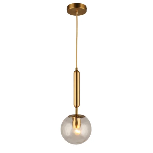 Светильник подвесной Lora APL.728.06.01 Aployt прозрачный 1 лампа, основание латунь в стиле современный лофт шар