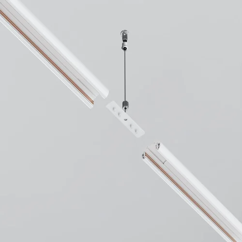 Коннектор прямой для круглого низкопрофильного шинопровода Magnetic track system Exility TRAM034CI-R-41W Maytoni белый в стиле хай-тек современный для светильников серии Magnetic track system Exility exility тонкая магнитная фото 5