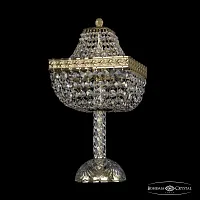 Настольная лампа 19112L4/H/20IV G Bohemia Ivele Crystal прозрачная 2 лампы, основание золотое металл в стиле классический sp