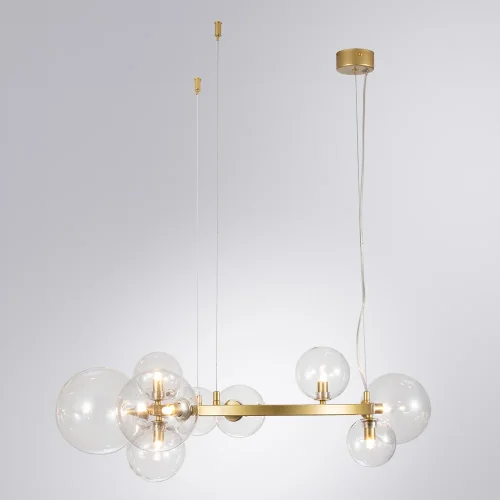 Люстра подвесная Vincent A7790SP-10GO Arte Lamp прозрачная на 10 ламп, основание золотое в стиле модерн шар фото 3