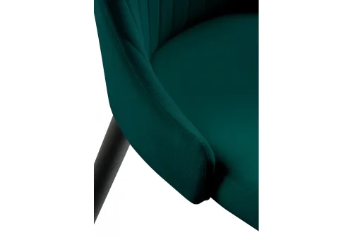 Стул на металлокаркасе Kora green / black 15096 Woodville, зелёный/велюр, ножки/металл/чёрный, размеры - ****470*570 фото 6