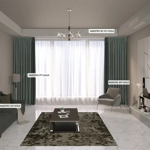 Торшер MAESTRO PT1 GOLD Crystal Lux белый на 1 лампу, основание золотое в стиле современный фото 4