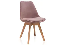 Деревянный стул Bonuss light purple / wood 15322 Woodville, фиолетовый/велюр, ножки/массив бука/натуральный, размеры - ****500*560