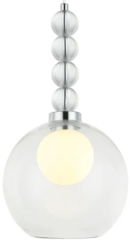 Светильник подвесной Designo 2166/09/01P Stilfort прозрачный 1 лампа, основание хром в стиле современный шар фото 2