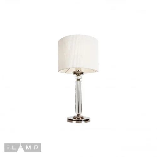 Настольная лампа Alexa T2404-1 Nickel iLamp белая 1 лампа, основание никель металл в стиле современный американский  фото 3