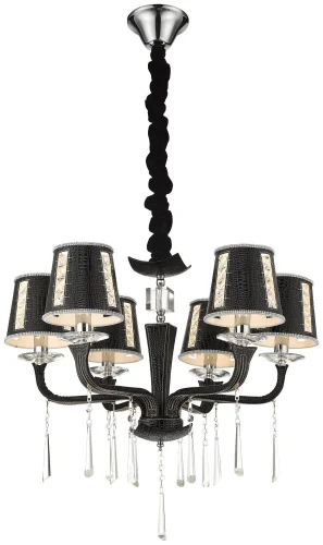 Люстра подвесная Adelina WE392.06.023 Wertmark чёрная на 6 ламп, основание хром в стиле современный 