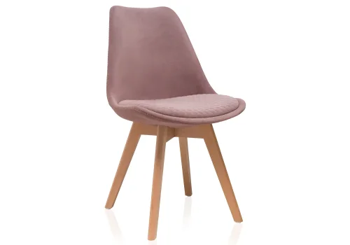 Деревянный стул Bonuss light purple / wood 15322 Woodville, фиолетовый/велюр, ножки/массив бука дерево/натуральный, размеры - ****500*560
