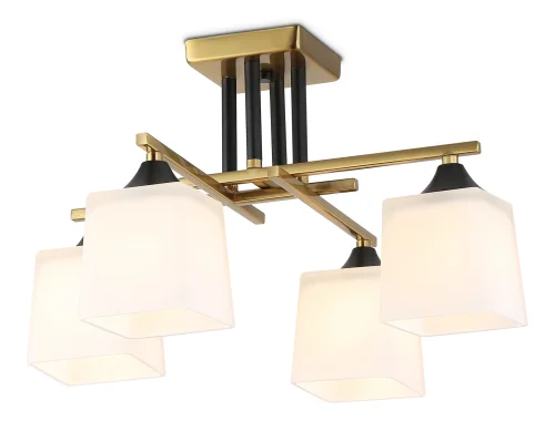 Люстра потолочная TR303042 Ambrella light белая на 4 лампы, основание медь в стиле классический 