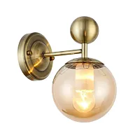 Бра Pechio SLE106301-01 Evoluce прозрачный янтарный 1 лампа, основание бронзовое в стиле современный молекула