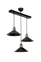 Светильник подвесной Delilah TL1606H-03BK Toplight чёрный 3 лампы, основание чёрное в стиле лофт каскад