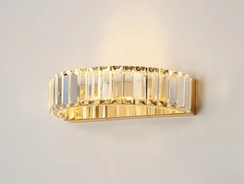 Бра LED 8442/A gold Newport прозрачный на 1 лампу, основание золотое в стиле современный 