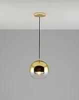 Светильник подвесной Silestia V1692-1P Moderli прозрачный золотой 1 лампа, основание чёрное в стиле современный лофт 