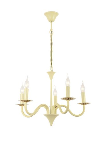 Люстра подвесная Pontone E 1.1.5 C Arti Lampadari белая на 5 ламп, основание бежевое в стиле классический 