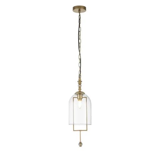 Светильник подвесной Alta V000394 Indigo прозрачный 1 лампа, основание золотое в стиле современный 