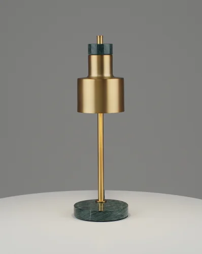 Настольная лампа Goldy V11309-1T Moderli латунь на 1 лампу, основание зелёное латунь мрамор металл в стиле современный лофт фото 3
