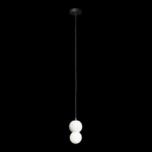 Светильник подвесной Quill 10109 Light grey LOFT IT белый 1 лампа, основание чёрное в стиле арт-деко шар фото 4