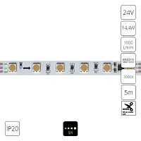 Светодиодная лента SPI 24В 14,4Вт/м 3000К 90+ 10мм SMD5050 60шт/м 5м IP20 Spi A2406010-03-3K Arte Lamp цвет LED тёплый белый 3000K, световой поток Lm