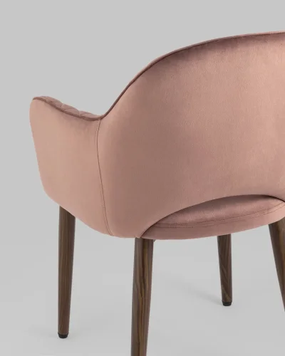 Стул Венера диамант NEW, велюр пыльно-розовый (ножки дерево) NP УТ000037250 Stool Group, /, ножки//чёрный, размеры - *820***585*645 фото 4