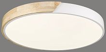 Светильник потолочный LED с пультом 445-047-01 Velante белый 1 лампа, основание белое коричневое в стиле модерн кантри с пультом