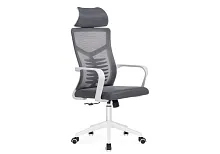 Компьютерное кресло Montana dark gray / white 15619 Woodville, серый/сетка, ножки/пластик/белый, размеры - *1280***620*580