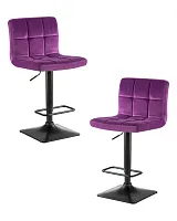 Стул барный набор 2 шт. SET-2 5018-LM DOMINIC, цвет сиденья фиолетовый велюр (MJ9-58), цвет основания черный Dobrin, /велюр, ножки/металл/чёрный, размеры - 940*1150***420*520 Стул барный набор 2 шт. SET-2 5018-LM DOMINIC, цвет сиденья фиолетовый велюр (MJ9-58), цвет основания черный Dobrin, /велюр, ножки/металл/чёрный, размеры - 940*1150***420*520