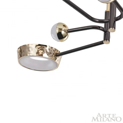 Люстра потолочная LED Ferrara-73210 273210/8 BK/GD Arte Milano белая на 1 лампу, основание золотое в стиле современный хай-тек фото 5
