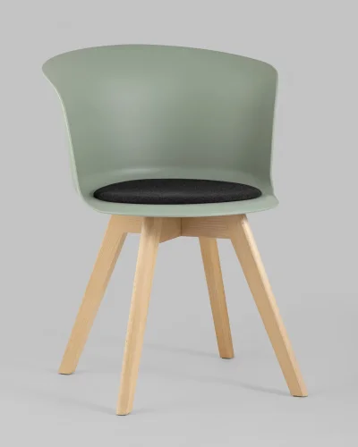 Стул Blossom с подушкой серо-зеленый УТ000005385 Stool Group, зелёный/ткань, ножки/дерево/бежевый, размеры - ***** фото 2