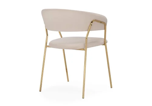 Стул на металлокаркасе Kamelia 1 beige / gold 15469 Woodville, бежевый/велюр, ножки/металл/золотой, размеры - ****600*520 фото 4