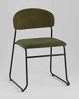 Стул обеденный Loftys, зеленый УТ000039716 Stool Group, зелёный/текстиль, ножки/металл/чёрный, размеры - *800***535*575