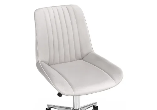 Компьютерное кресло Сеона молочный / хром 583977 Woodville, молочный/велюр, ножки/металл/хром, размеры - *930**** фото 6