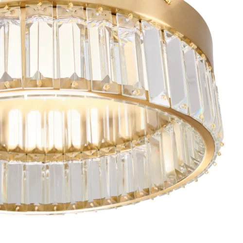 Люстра потолочная LED Irina MR2010-1CL MyFar прозрачная на 1 лампа, основание золотое в стиле современный  фото 4