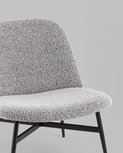 Кресло лаунж Ease, серый УТ000038984 Stool Group, серый/букле, ножки//чёрный, размеры - ****660*725мм фото 2