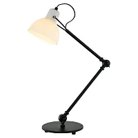 Настольная лампа LSP-0598 Lussole белая 1 лампа, основание чёрное металл в стиле лофт 
