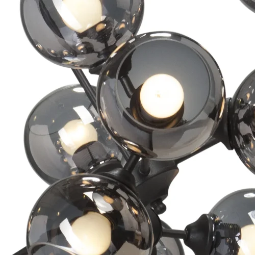 Люстра подвесная V4484-1/16 Vitaluce чёрная серая на 16 ламп, основание чёрное в стиле хай-тек шар фото 2 Люстра подвесная V4484-1/16 Vitaluce чёрная серая на 16 ламп, основание чёрное в стиле хай-тек шар фото 2