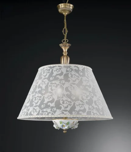Люстра подвесная  L 9000/60 Reccagni Angelo белая на 5 ламп, основание античное бронза в стиле классический 