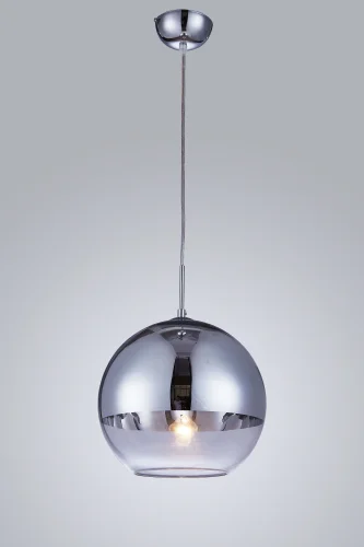 Светильник подвесной Veroni LDP 1029-200 CHR Lumina Deco хром прозрачный 1 лампа, основание хром в стиле современный шар фото 2