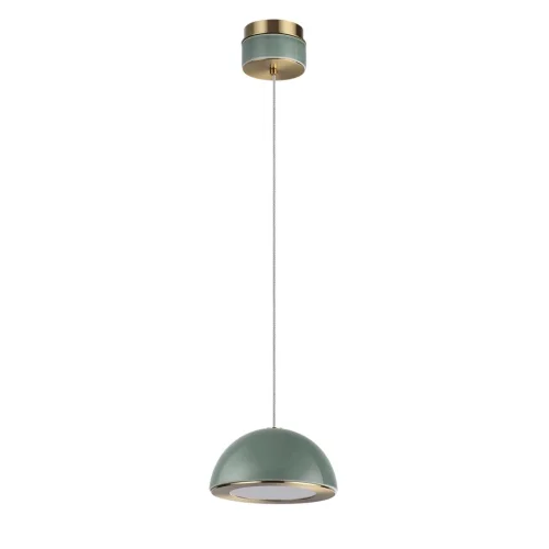 Светильник подвесной Lulu 5452/6L Odeon Light зелёный на 1 лампу, основание античное бронза латунь в стиле современный скандинавский 