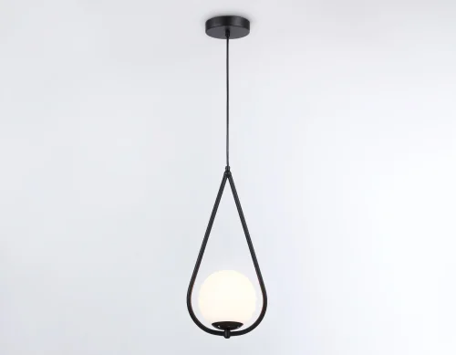 Светильник подвесной TR2598 Ambrella light белый 1 лампа, основание чёрное в стиле современный  фото 3