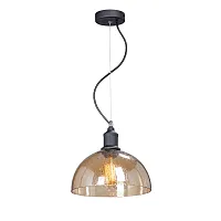 Светильник подвесной V4850-1/1S Vitaluce янтарный на 1 лампу, основание чёрное в стиле лофт 