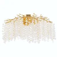 Люстра потолочная Милано-3 23312.850.7.G9.C GD Артемилано прозрачная на 7 ламп, основание золотое в стиле флористика современный ветви