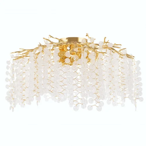 Люстра потолочная Милано-3 23312.850.7.G9.C GD Артемилано прозрачная на 7 ламп, основание золотое в стиле флористика современный ветви