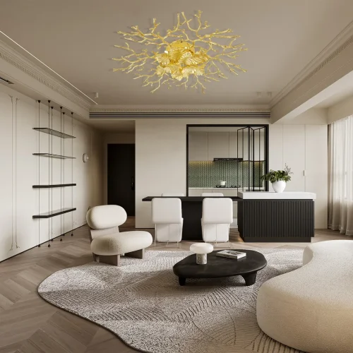 Люстра потолочная Милано-3 23312.850.7.G9 GD Артемилано золотая на 7 ламп, основание золотое в стиле флористика современный ветви фото 2