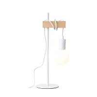 Настольная лампа лофт Bagetti SL1142.504.01 Evoluce без плафона 1 лампа, основание белое бежевое металл дерево в стиле лофт 