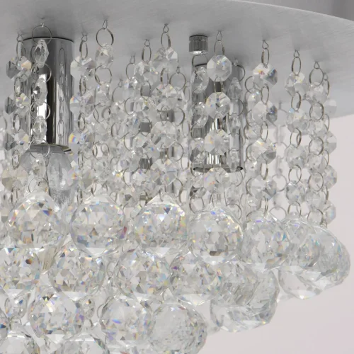 Люстра потолочная хрустальная Венеция 276014605 MW-Light прозрачная на 5 ламп, основание матовое серебро в стиле современный  фото 5