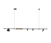 Светильник подвесной LED Ристо 07616-180L,19 Kink Light чёрный на 1 лампу, основание чёрное в стиле современный линейный